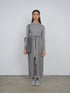 Point Mandarin Wrap Top in Grey